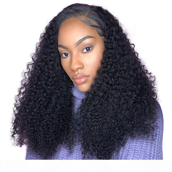 

afro kinky curly full lace human hair wig hd transparent lace glueless brazilian virgin afro curly human lace front wigs pre plucked, Black;brown