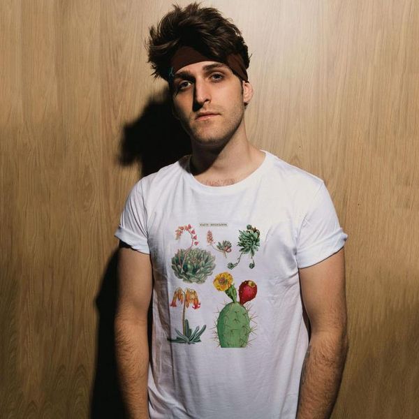 

harajuku cute cactus succulent plant tshirts male female cactus fleshy t-shirt ulzzang fashion summer retro women's clothing, White