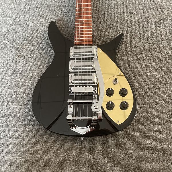 

325 electric guitar with 3 mini pickups, gold pickguard, 527mm scale length, black color guitarra guitars