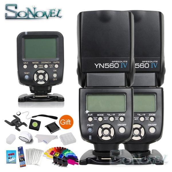 

yongnuo yn-560tx wireless controller trigger + 2x yn-560iv yn560iv lcd display wireless camera flash for slr cameras