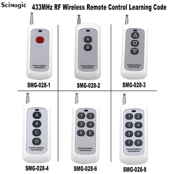 

remote controlers 433mhz 1ch 2ch 3ch 4ch 6ch 8ch wireless control transmitter 1 2 3 4 6 8 buttons learning code