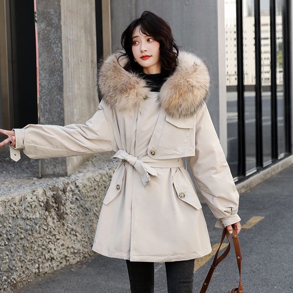 

natural skin neck, female duck feather coat