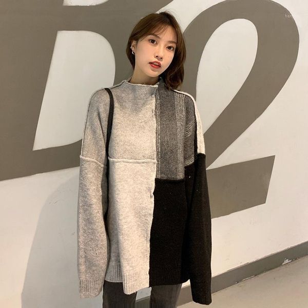 

french languid sweater for women's loose wear small long thickened medium length autumn winter 2020 new versatile1, White