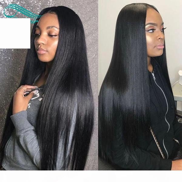 

silky straight lace front human hair wigs pre plucked with baby hair glueless lace front wigs bleached knots peruvian virgin hairs bythair, Black;brown