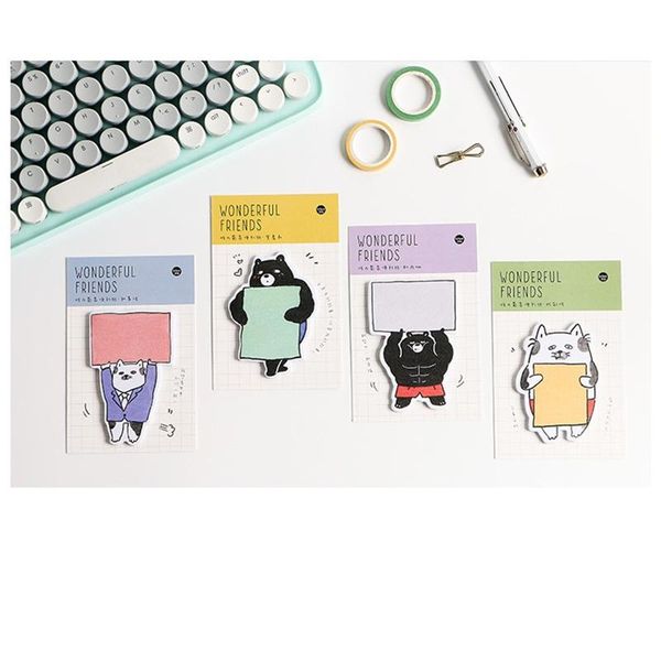 

4 pcs super animal memo pad sticky note post paper planner sticker book stationery office school supplies fm120 wmtiwv loveshop01