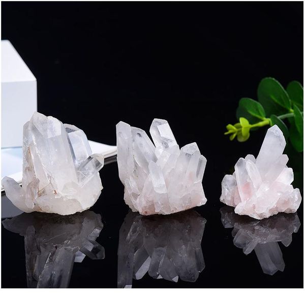 

50-150g natural white crystal cluster quartz crystal health healing reiki stone raw point specimen home decor raw jllgpe, Black