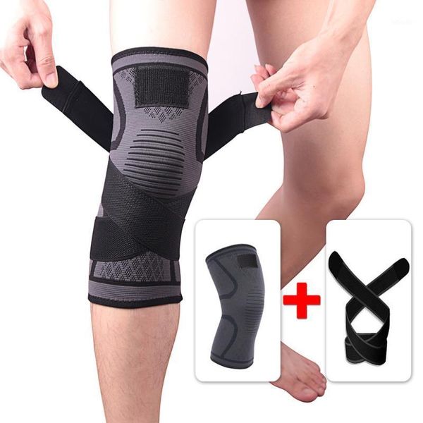 

elbow & knee pads 2021 compression belt knit sports badminton running fitness outdoor climbing protector1, Black;gray