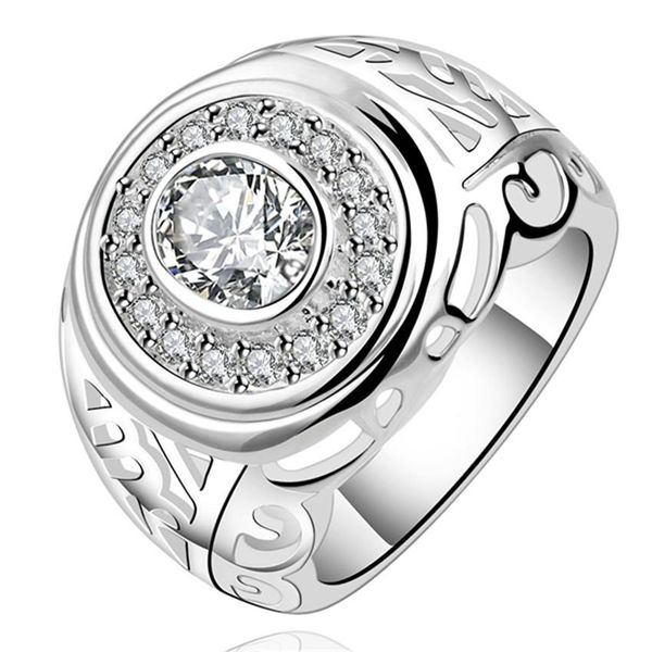 

изысканные мужчины женщины кольца блестящие кристаллические личность серебро цвет кольца новый листинг мода ювелирные изделия бесплатная дос, Silver