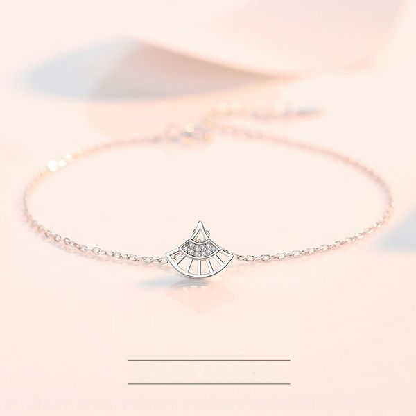 

baoyilong s925 pure silver small fan female japanese and korean lady's friend student's diamond jewelry bracelet bracelet jewelry, Golden;silver