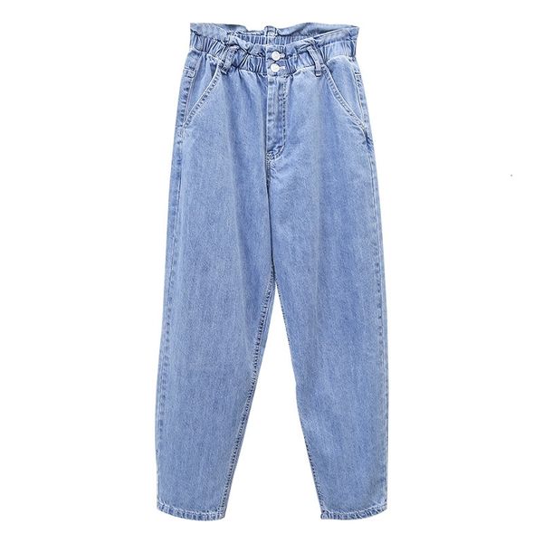 

boyfriend jeans for women plus size casual high waist spring autumn denim pant vaqueros mujer loose harem trousers woman blue 210202