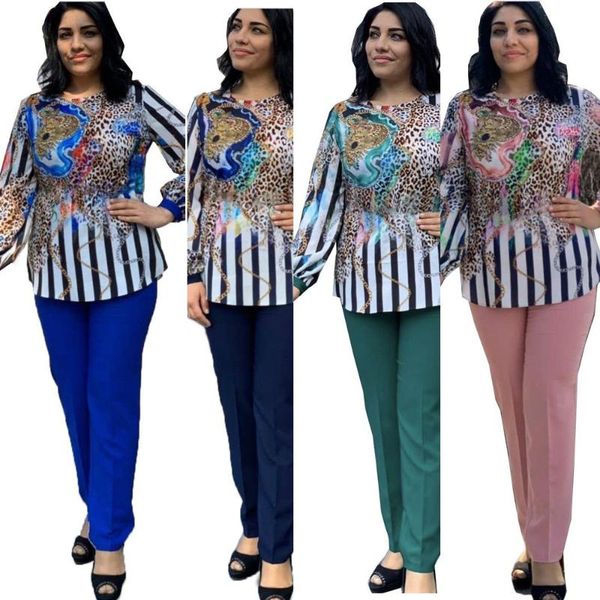 

ethnic clothing 2pcs/set 2021 autumn african clothes africa dashiki fashion print suit bazin pants elastic casual plus size, Red