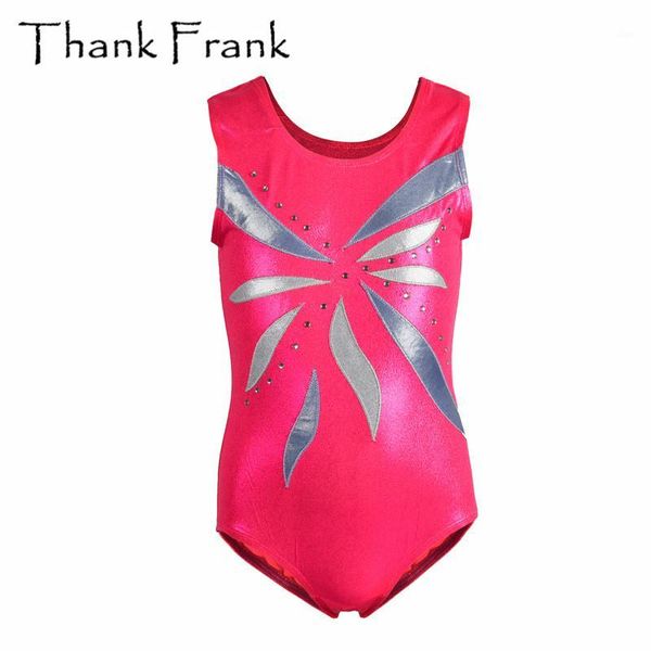 

children gymnastics leotard girls metallic pink tank ballet leotards kids rhinestone classical ballet dress dance costume tf10151, Black;red