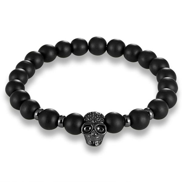 

livvy volcanic rock punk skull braclet набор эластичных черных бусин шарм браслет мужские или женские аксессуары ювелирные изделия as714 sqc