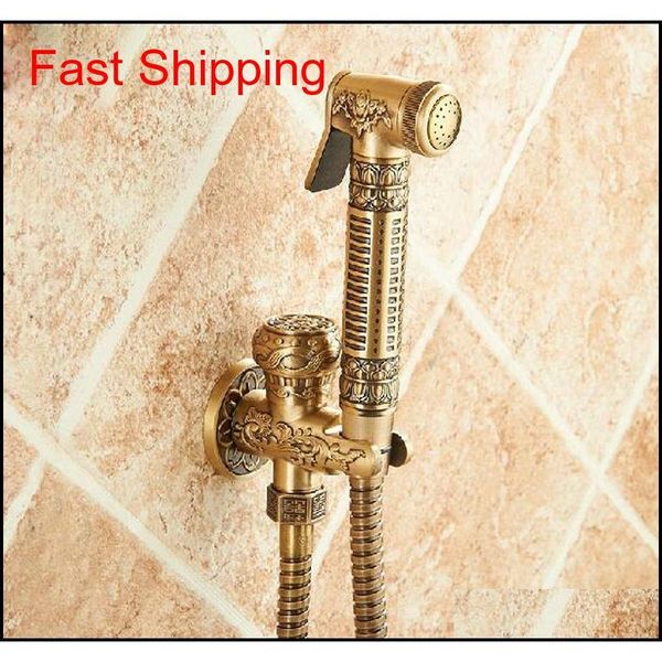

wholesale and retail antique brass bathroom bidet faucet flower carved toilet clearing hand shower mop qylrsh dh_seller2010