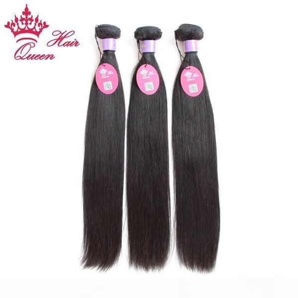 

queen hair malaysian virgin straight 3pcs lot mixed 8"-30" human hair extensions queen hair weave no tangle ing, Black