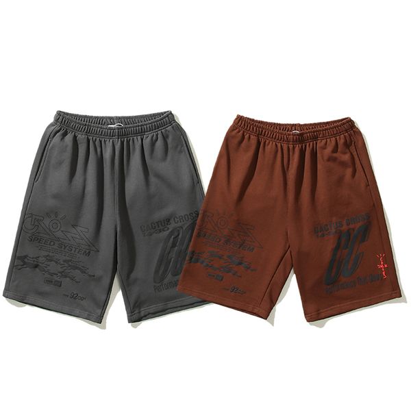 

22ss shorts jogger men women fleece black print baggy skateboard beach short pants size m-xxl, White;black