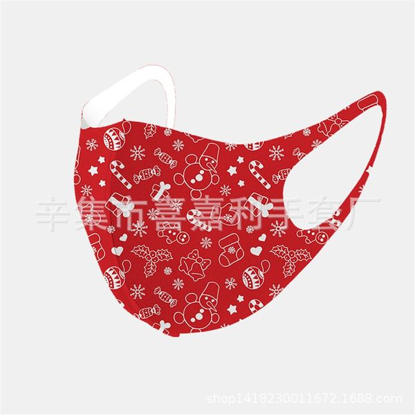 

individual pack face christmas masks fashion kids face christmas mask printed christmas masks can wash chilen's protective breathabl#20, Black