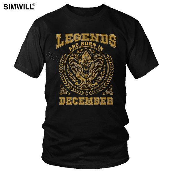 

sport retro legends are born in december t shirt cool graphic cotton tee men short sleeve summer birthday t-shirt gift idea apparel