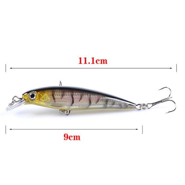 

1pcs laser minnow fishing lure 9cm 7.3g floating hard artificial bait 3d eyes wobbler crankbait plastic baits fi jllfwk