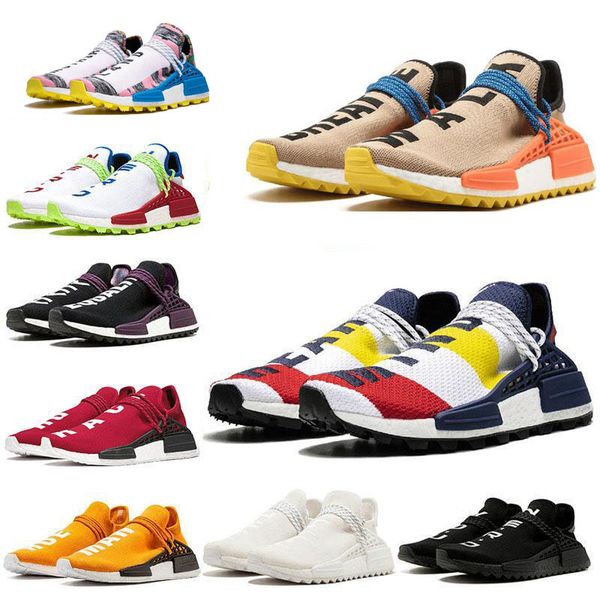 

new human race hu trail running shoes pw pharrell williams triple black des chaussures solar pack sun glow baskets mens trainers sneakers