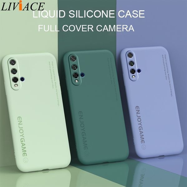 

luxury liquid silicone soft phone case for huawei nova 5t 3 3i honor 20 pro original text full cover cases honor20 lite nova5t