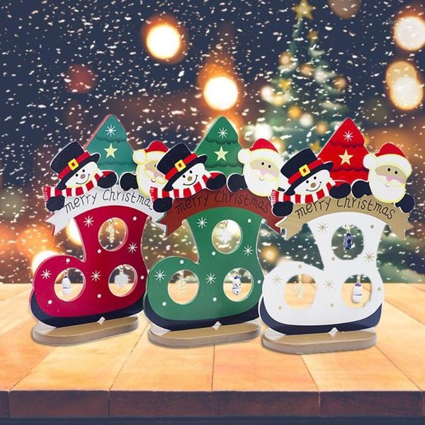 

christmas decorations deskdecoration wooden painted snow boots santa claus trinkets ornaments1
