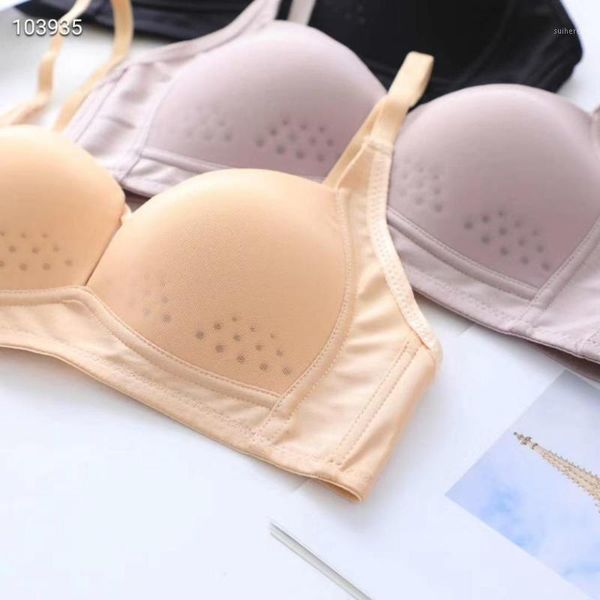 

hantan wireless bra thin push up underwear selling vintage solid color bra breathable and soft non-wire1, Red;black