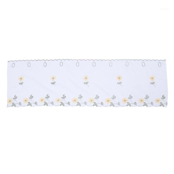 

window short curtain daisy flower half curtain translucent for kitchen1