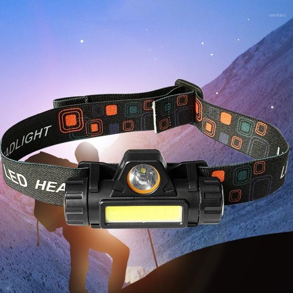 

headlamps cob head lamp usb rechargeable xpe led fishing headlamp waterproof light torch induction magnet work 2 modes1