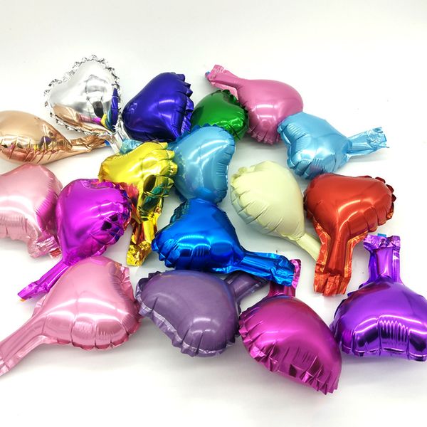 

5 inches foil balloon aluminum film heart shaped multi colour valentines day wedding bridal party air balloons decoration 0 12ty l2