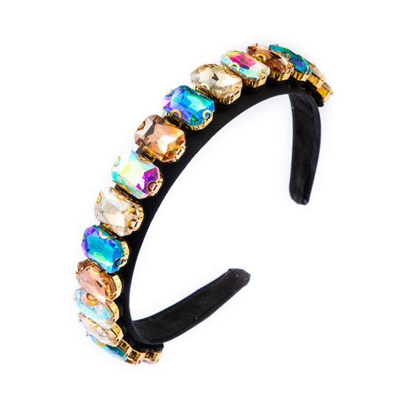 

2020 new baroque super flash headband female color high-end luxury diamond simple headband party wedding headdress, Silver