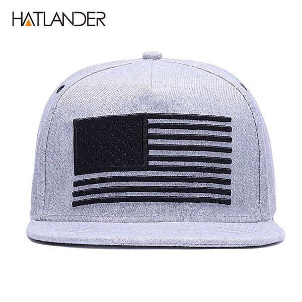 

hatlander] raised flag embroidery cool flat bill baseball cap mens gorras snapbacks 3d flag hat ourdoor hip hop snapback caps 201026, Blue;gray