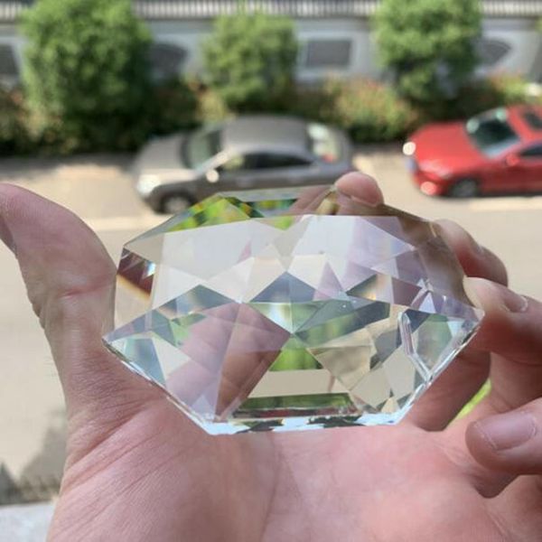 

75mm suncatcher octagon disc faceted glass art crystal prism chandelier 1hole diy pendant hanging ornament lamp parts h bbyzln