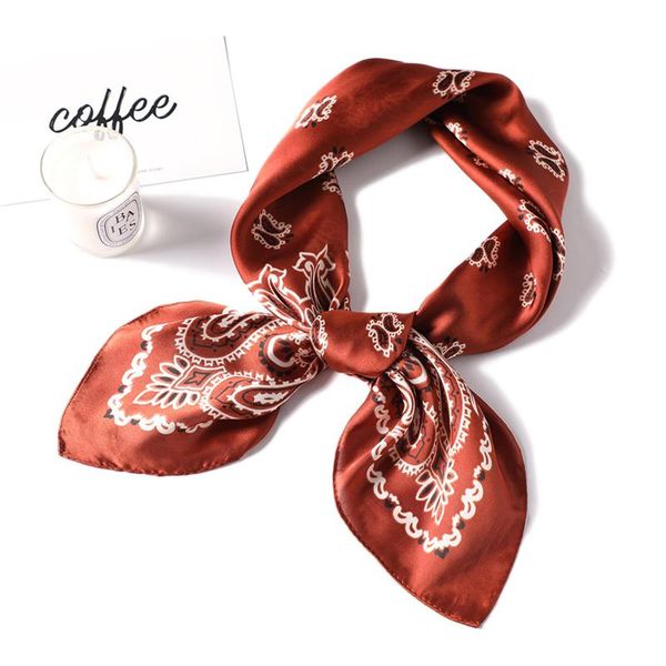 

women smail silk square scarf lady hair neck scarfs head wraps for women fashion female neckerchief print simple cravat summer jlljyu, Blue;gray