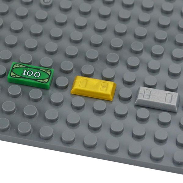 

100pcs cash dollar bill city gold silver brick accessories building blocks printed tile moc toy for children friends 3069 yxlvsb xhlove