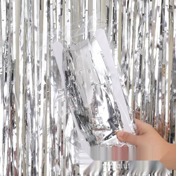 

xyfu2 thickened wiper curtain gold aluinu fil wiper aluminum foil balloon ribbon background wall balloon party silver 3 m long ribbon v6vsx