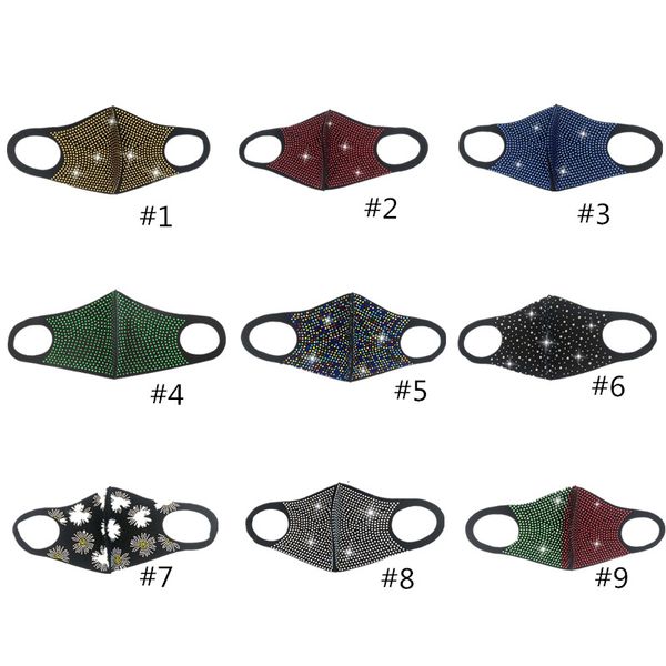 

2020 flash diamond rhinestone star face mask fashionista nightclub party personalized customization reusable mask dust-proof