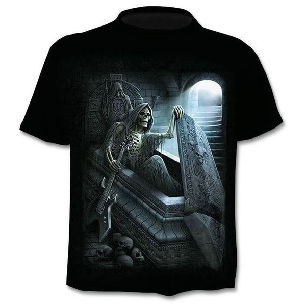 

3d skull harajukut-shirt 3d print shirts humor comics graphic men clothing