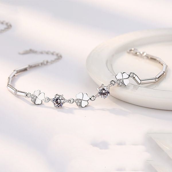 

jewelry, diamond inlaid fashionmzuiclover 925 spinning bracelet, female silver plated braceletd554