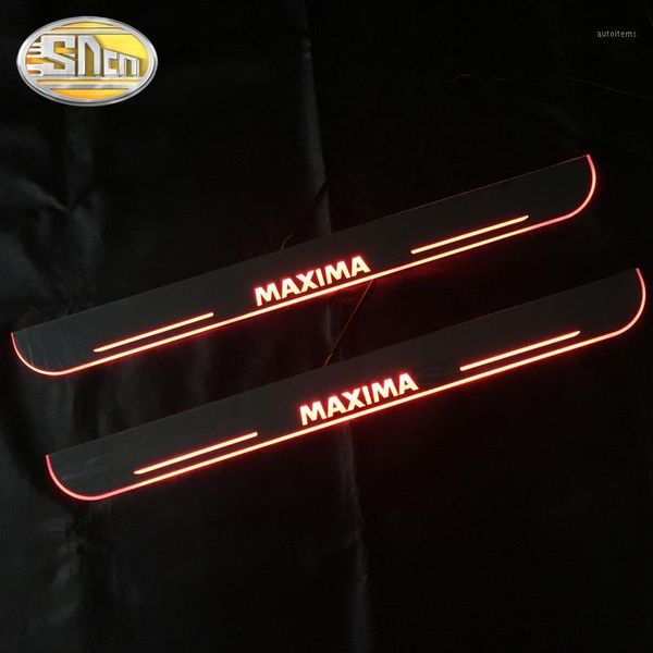 

sncn 4pcs car led door sill for maxima 2020 2020 ultra-thin acrylic dynamic led welcome light scuff plate pedal1