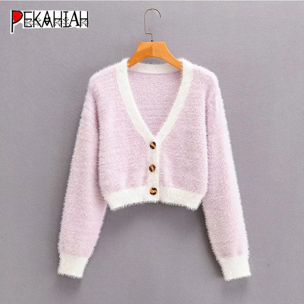 

winter clothing pink slim v-neck knitted sweater fashion slim long sleeve sweet cute cardigan sweater casual loose chic top, White;black
