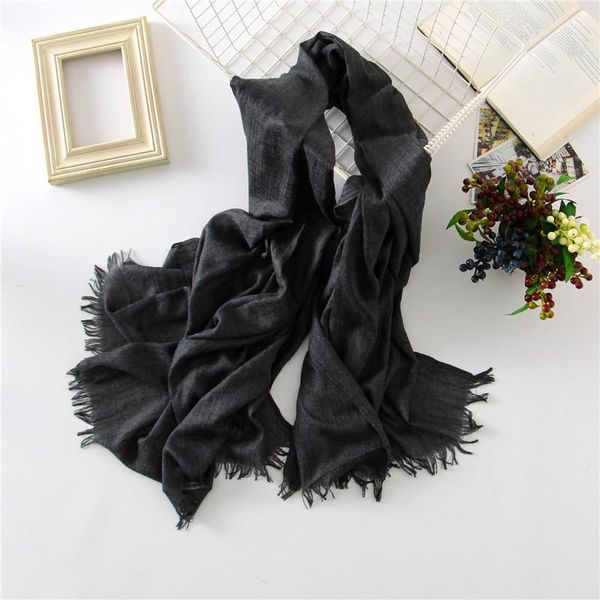 

new 2020 solid cotton scarf soft and large size women scarves shawls pashmina lady winter scarves candy color wrap hijabs bbytky bdehome, Blue;gray