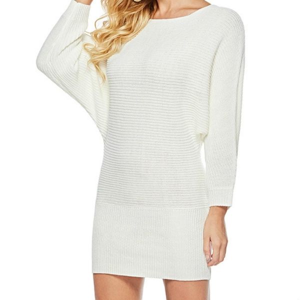 

women word collar bat sleeve knit dress size xl, Black;pink