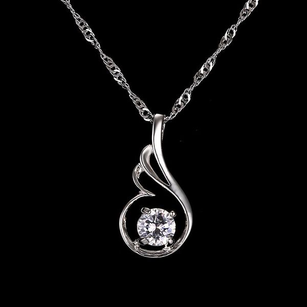 

emmaya мода water drop форма ожерелья подвески белое золото цвет циркон для женщин лучший друг подарков ювелирных изделий wmtiua otsweet, Silver