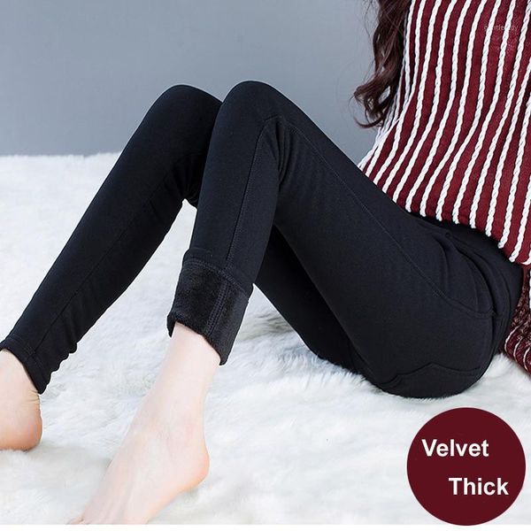 

women's pants & capris winter warm high elastic waist casual stretch skinny pencil women trousers plus size clothing female pantalones1, Black;white