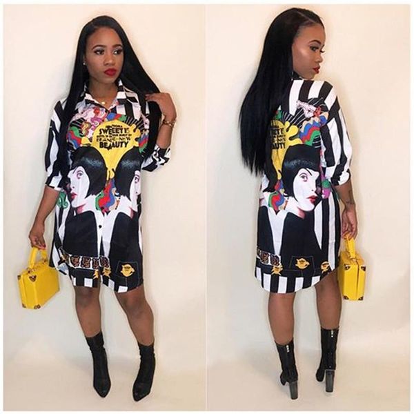 

autumn long sleeve printed blouse women turn down collar button up loose black long shirt ladies blouse blusas femininas1, White