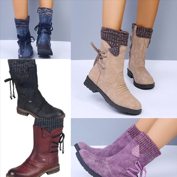 

lqu female women mid-calf boots shoes zipper woman boots round woman oxford boot toe flat winterautumn puleather fashion lady, Black