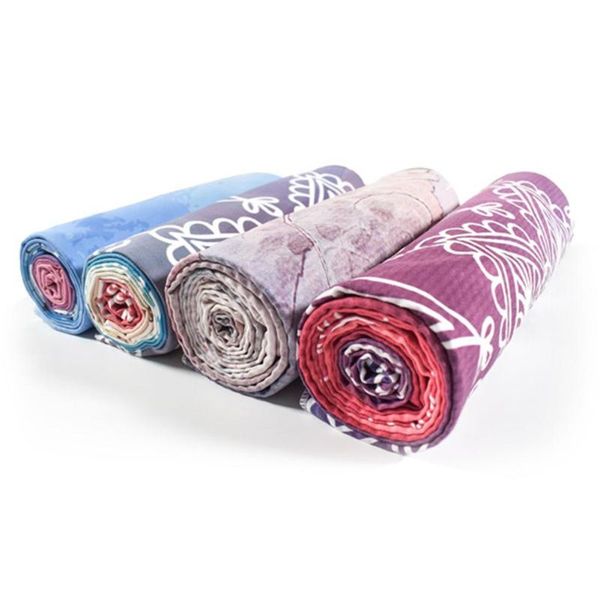 

yoga mat towel cover folding non-slip portable padded yoga pilates pad blanket towels covers for fitness gym sports mats blanket
