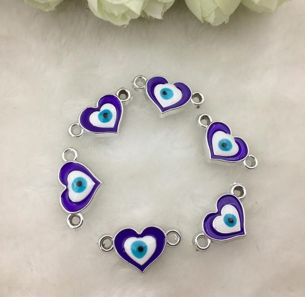 

ccb turkey angel evil blue eyes love heart charm beads silver size 30.5x15x8mm fit bracelet necklace key chain earrings, Black