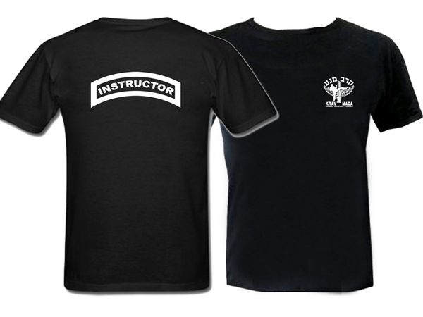 

2019 krav maga instructor front & back print customized black t-shirt sport hooded sweatshirt hoodie